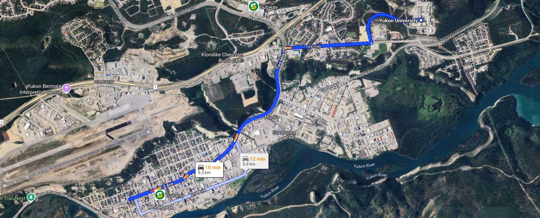 downtown whitehorse 4070 4 ave to university